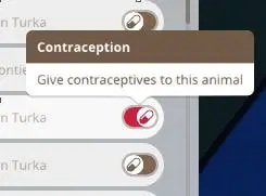Contraceptives icon on animals list